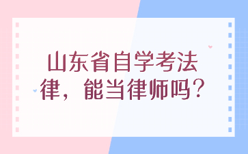 山东省自学考法律，能当律师吗?