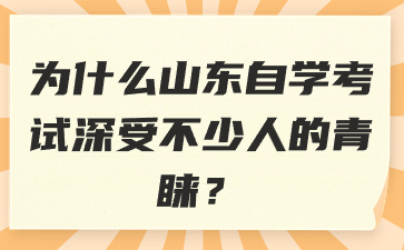 为什么山东自学考试深受不少人的青睐?