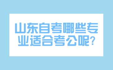 山东自考哪些专业适合考公呢?