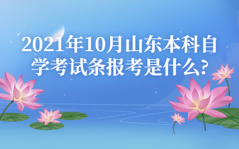 2021年10月山东本科自学考试条件是什么?