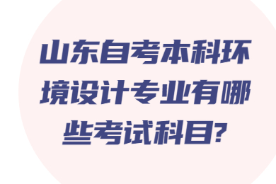 山东自考本科环境设计专业有哪些考试科目?