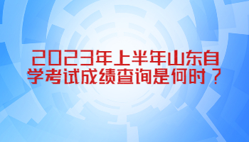 山东自学考试成绩查询