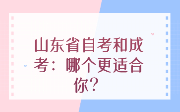 山东省自考和成考：哪个更适合你?