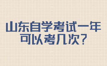 山东自学考试一年可以考几次?