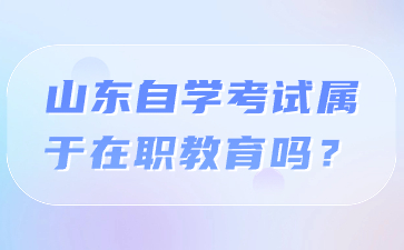 山东自学考试属于在职教育吗?