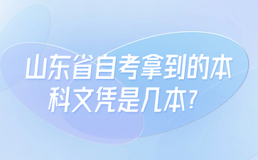 山东省自考拿到的本科文凭是几本?