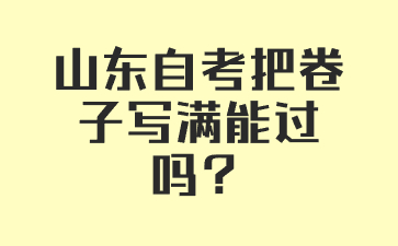 山东自考把卷子写满能过吗?