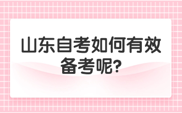 山东自考如何有效备考呢?