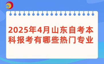 2025年4月山东自考本科报考有哪些热门专业